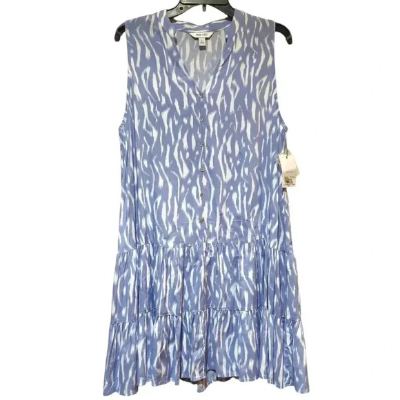 Nine West Women's Button-Front Tiered Drop-Waist Dress Size L #160 - Picture 2 of 6